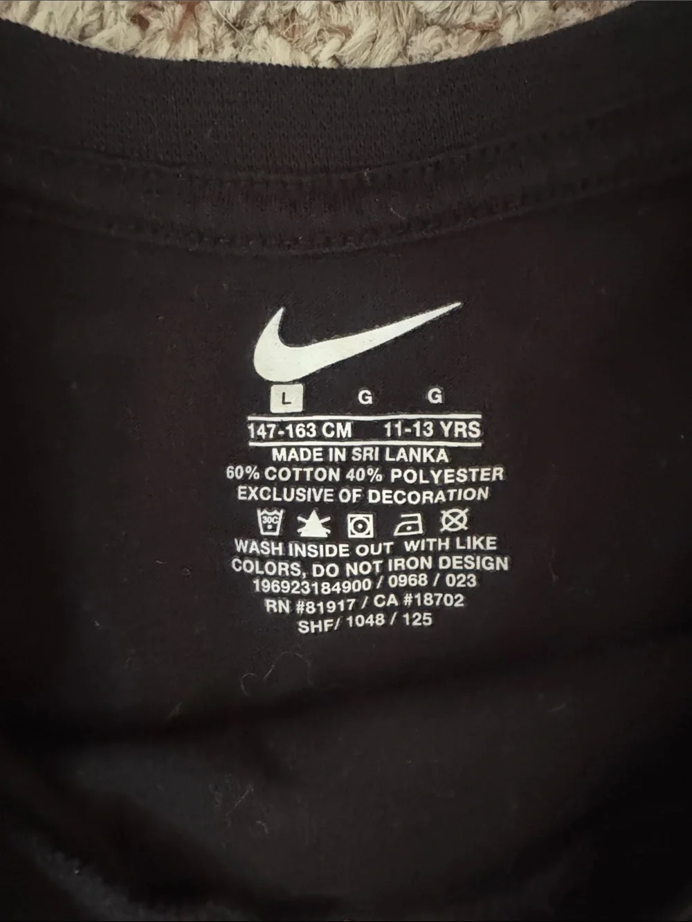 Nike Black Short-Sleeve Crew Tee with White Swoosh